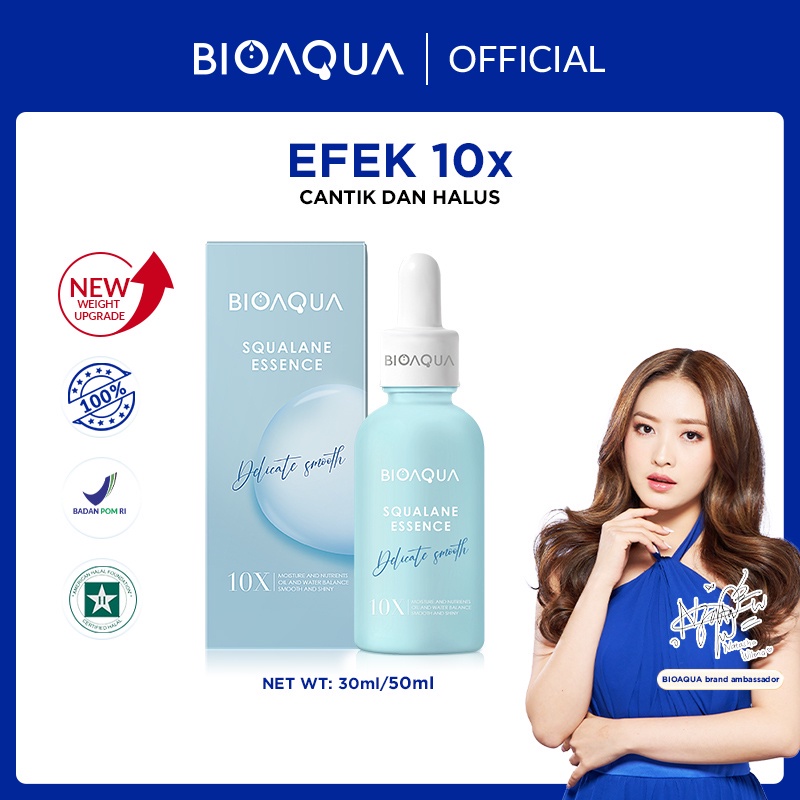 BIOAQUA Squalane Essence Indonesia / Serum Wajah 30ml 50ml / Delicate Smooth / 10X Moisture And Nutrients Oil And Water Balance Smooth And Shiny / Kulit Kering Melembabkan Menghidrasi Muka / Skincare Face Care Bio Aqua Series / Vitamin C Centella Collagen