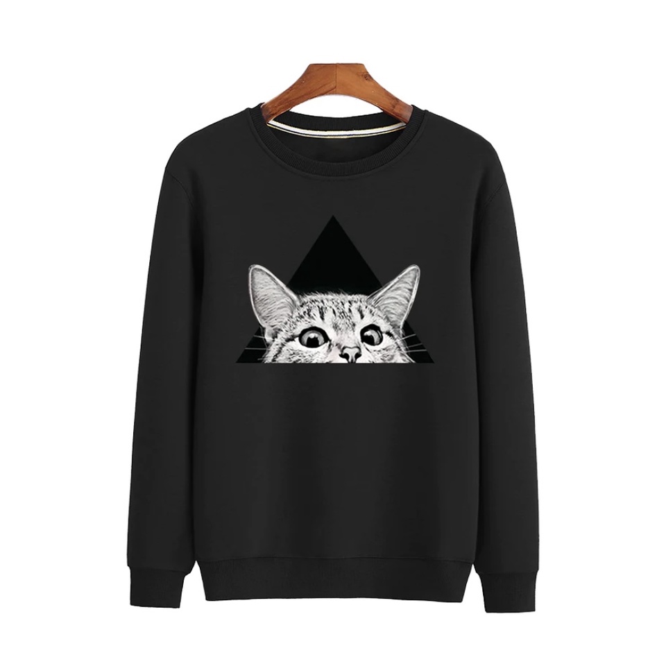 Sweater Basic Anak SEGITIGA KUCING Untuk Anak Laki laki &amp; Perempuan Bahan Fleece Sz M-Xl (Usia 2-10 th )