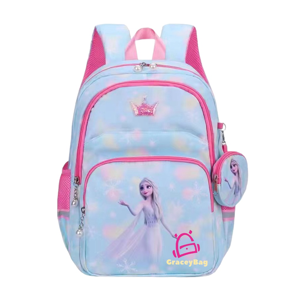 GB-9868 Tas Ransel Anak Perempuan / Tas Sekolah Frozen Impor