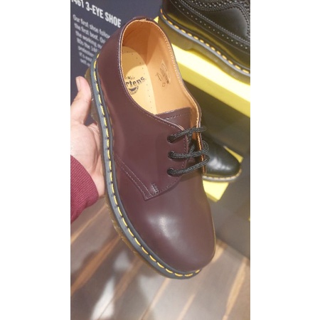 SEPATU DR. MARTENS 1461 SMOOTH LEATHER BURGUNDY NEW ORIGINAL 36 - 46