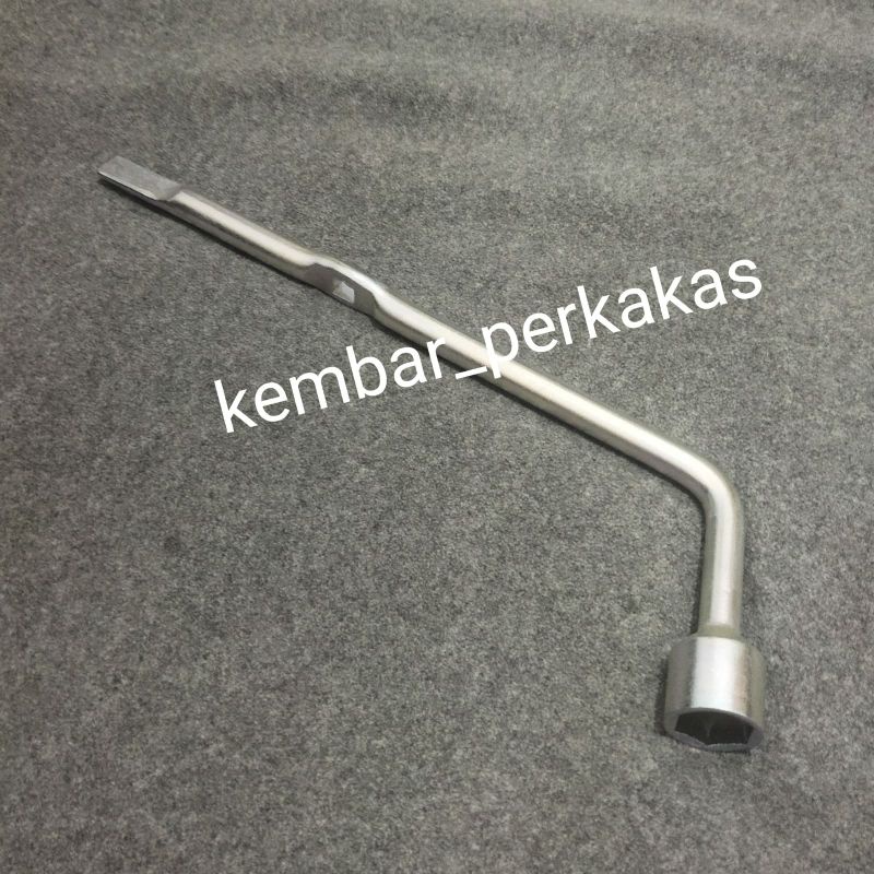 Kunci roda 21 mm &amp; handle set pemutar dongkrak /pelepas ban serep kijang inova,Fortuner &amp; Hilux