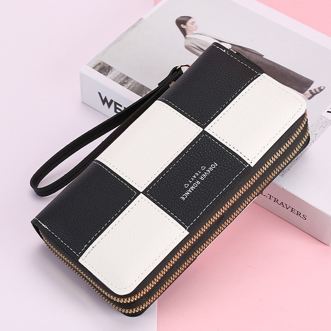 DOMPET PANJANG WANITA 2 RESLETING IMPORT KULIT HITAM COCINEA WA637B5 KOREA MUAT HP KARTU KOIN MURAH CEWEK PREMIUM BRANDED BATAM SIMPLE LUCU REMAJA KEKINIAN