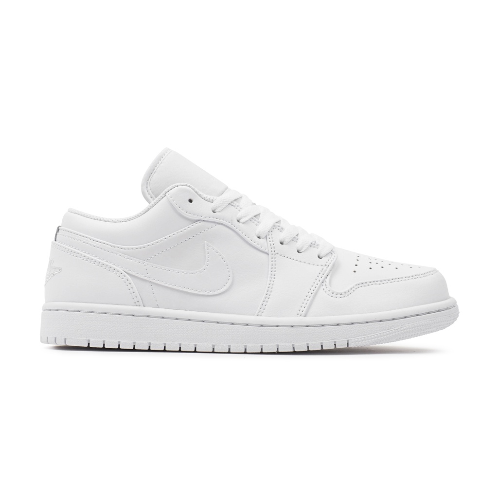 Nike Air Jordan 1 Low Triple White Sneakers Pria Putih
