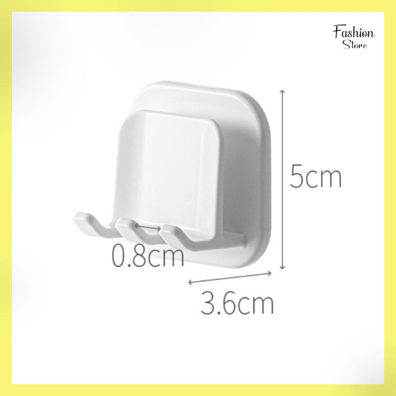 FS-HOLDER GANTUNGAN KAITAN SIKAT GIGI TEMPEL DINDING 3 KAIT / GANTUNGAN GELAS DLL MULTIFUNGSI