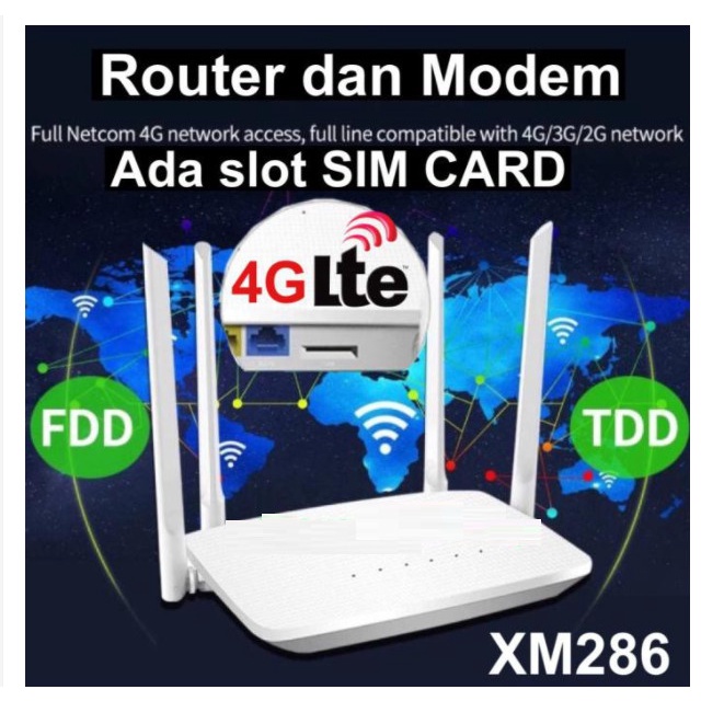 Router Wifi Wireless Router Sim Card 4G Lte Smartcom Xm286 300Mbps