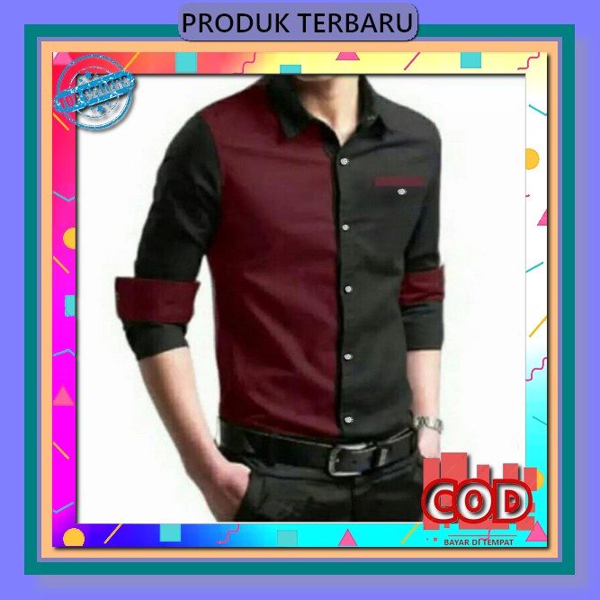Kemeja Niko Panjang Terbaru Pria Kekinian Kemeja Bahan Stretch Keren Bandung Premium Kemeja Panjang 