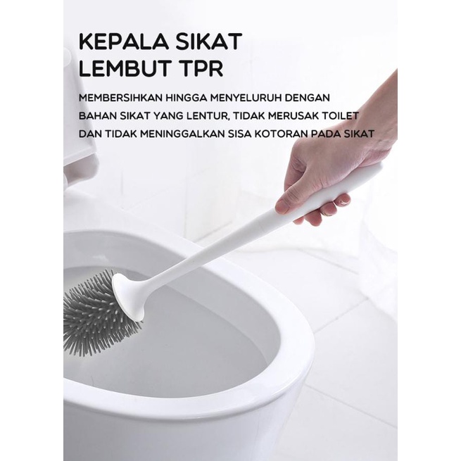 SIKAT WC BONBOX BCB04 Sikat Tongkat Pembersih Lantai WC Gagang Panjang Brush Toilet Kamar Mandi + Rak Penyimpan