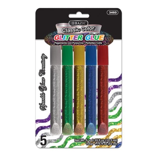 

lem glitter 5 warna x 10.5 ml classic 3460 atau neon 3461 kemasan 2023