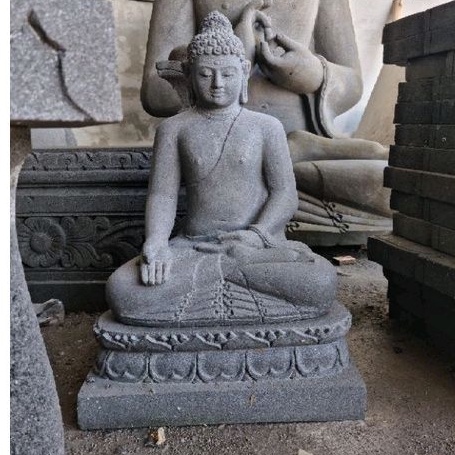 patung buddha varamudra batu alam keras