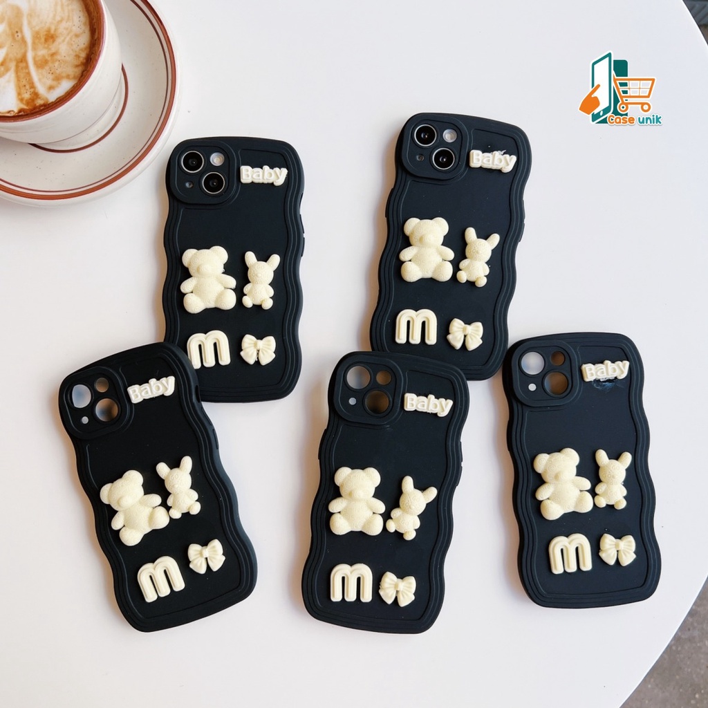 Y026 SOFTCASE 3D KARAKTER RABBIT MODEL GELOMBANG WAVE FOR IPHONE 7 8 7+ 8+ XR X XS MAX 11 12 13 14 PRO MAX 14 MAX CS5151