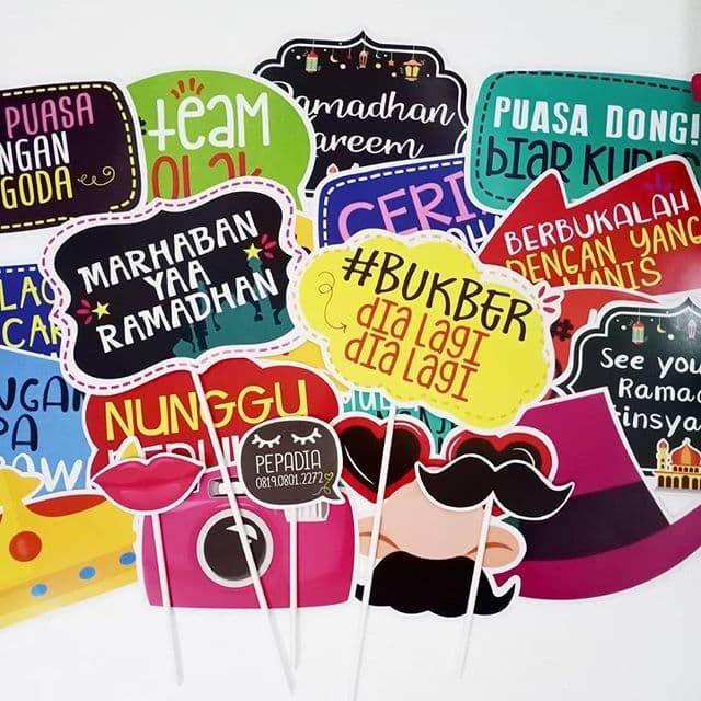 DEKORASI BUKBER RAMADHAN LEBARAN 20P FUN PROPS PHOTOBOOTH