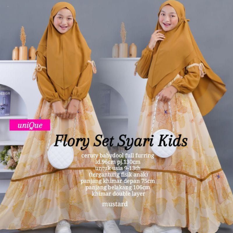 SL Flory Set Syari Kids LABEL JASMINE(TANYAKAN STOK)