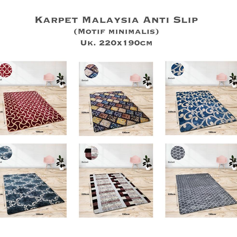 Harga Grosir Karpet Lantai Premium | Ukuran 190x220 | Motif Minimalis & Bunga | Karpet Malaysia |  K