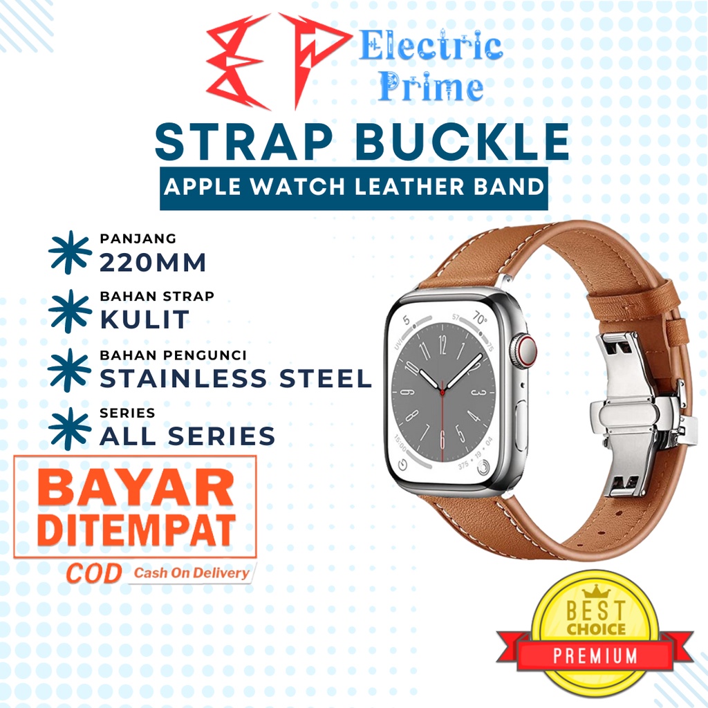 Strap Buckle Apple Watch 1 2 3 4 5 6 7 8 9 SE Ultra 2022 2 2023 Leather iWatch Band 38mm 40mm 41mm 42mm 44mm 45mm 49mm Tali Smartwatch Butterfly Clasp