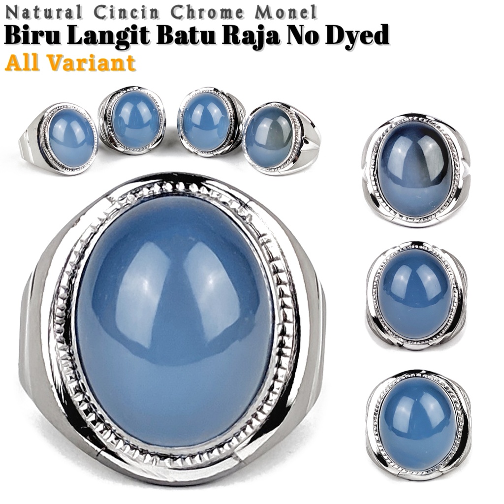 Cincin Batu Akik Natural Biru Langit Batu Raja Asli Di Jamin No Dyed Free Sertifikat