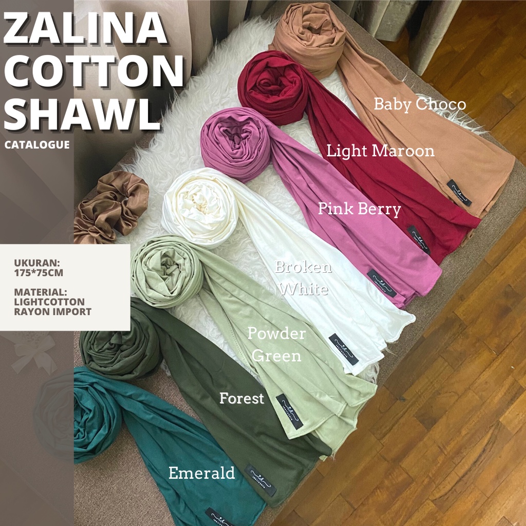 [BUY 1 GET 1] 11-15 November 2023 • Zalina Lightcotton Shawl Pasmina Katun Ringan Adem Rayon Premium Jersey Nyaman