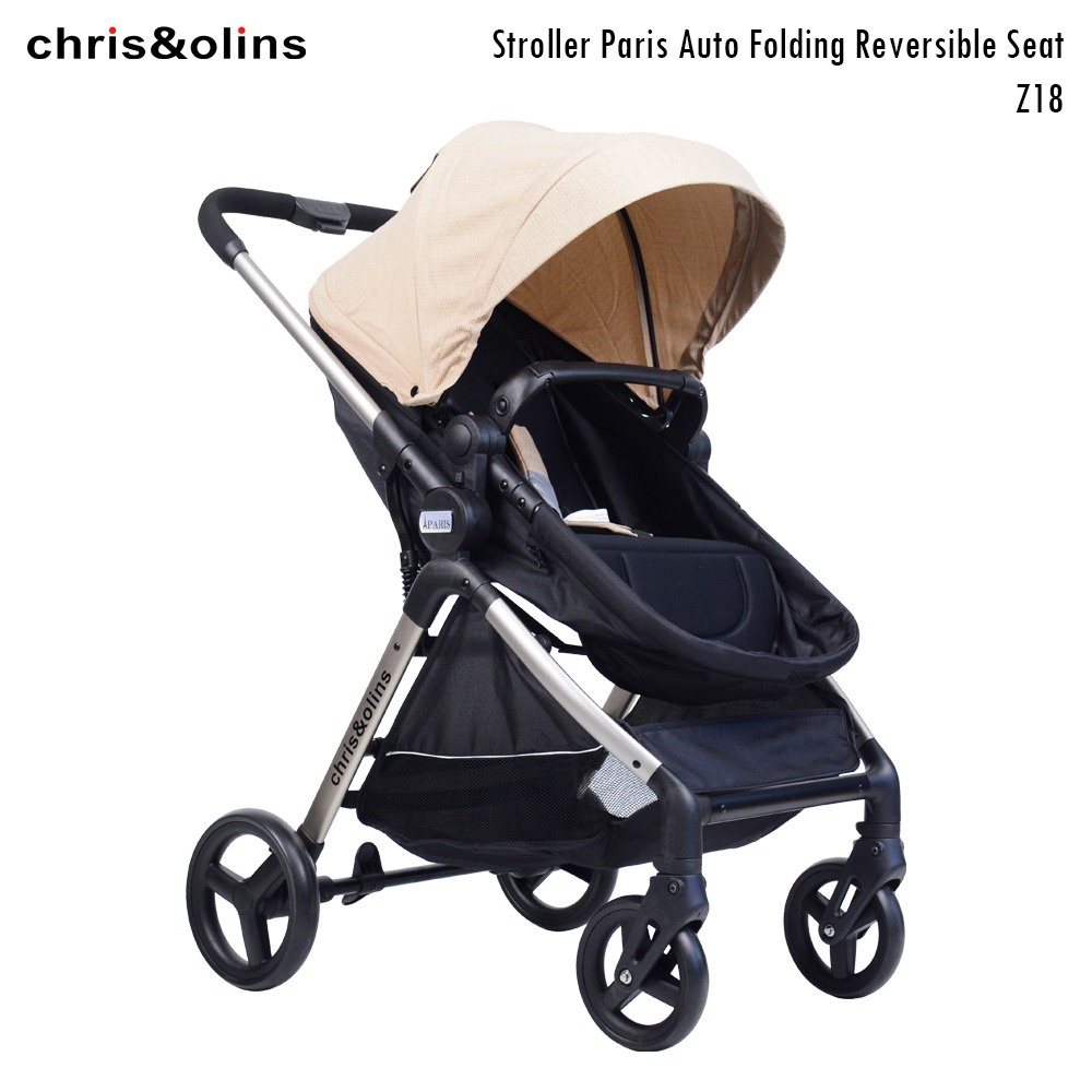 ChrisOlins Z18 Baby Stroller Paris Premium Auto Folding Reversible Seat Kereta Dorong Lipat Bayi Ana