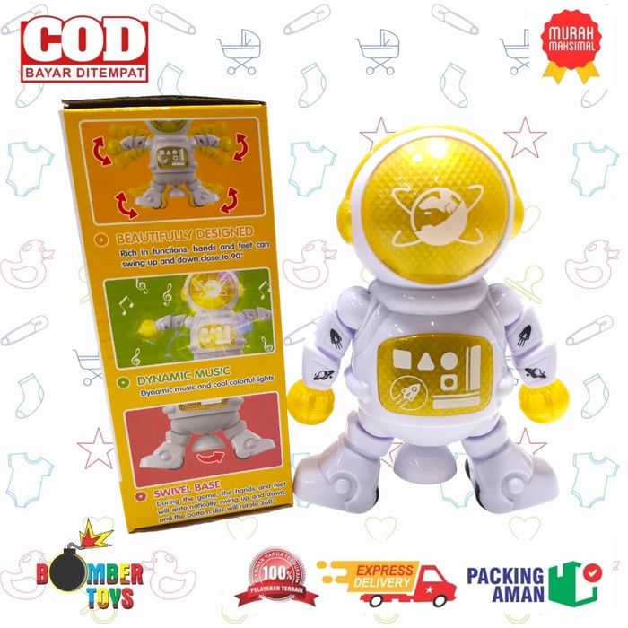 MAINAN ROBOT DANCING SPACEMAN DANCE LUCU SUARA MUSIK VIRAL KADO COWOK