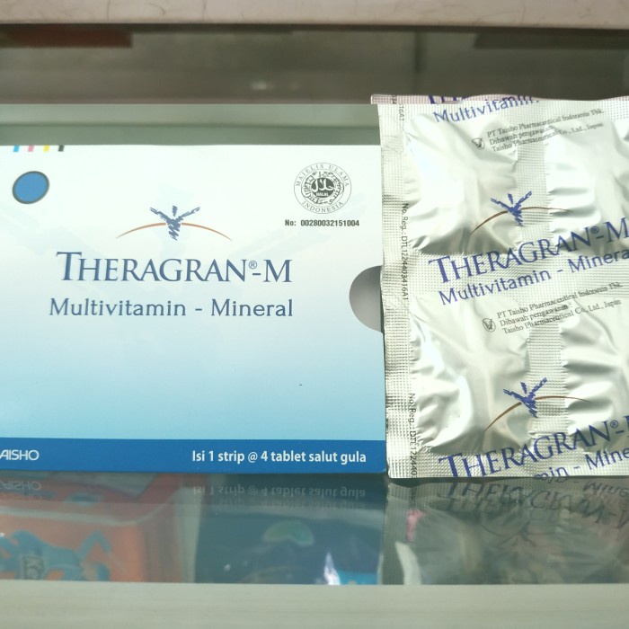 THERAGRAN-M @1 strip @4 tablet salut gula ( multivitamin - mineral )