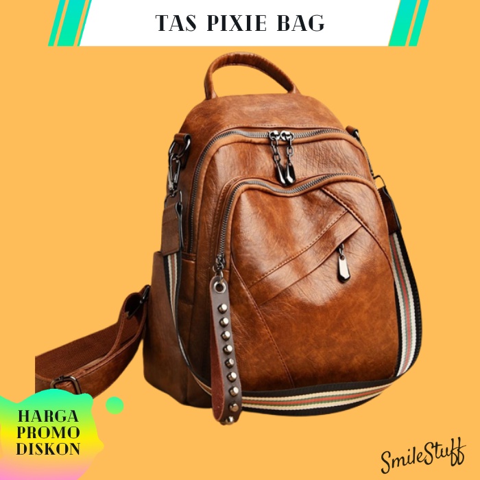 Promo Diskon Tas Ransel kulit wanita PIXIE BAG - Tas Leather Premium PIXIE BAG