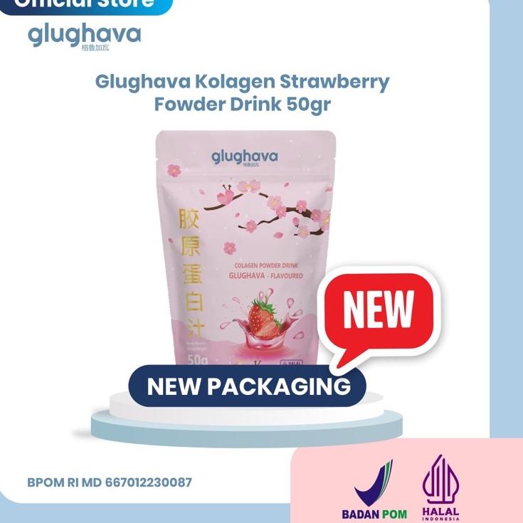 

【F⚡ASH SALE✅】 Glughava Kolagen Strawberry- Minuman Collagen Pemutih Badan Cepat- Collagen Viral Aman Bumil Busui