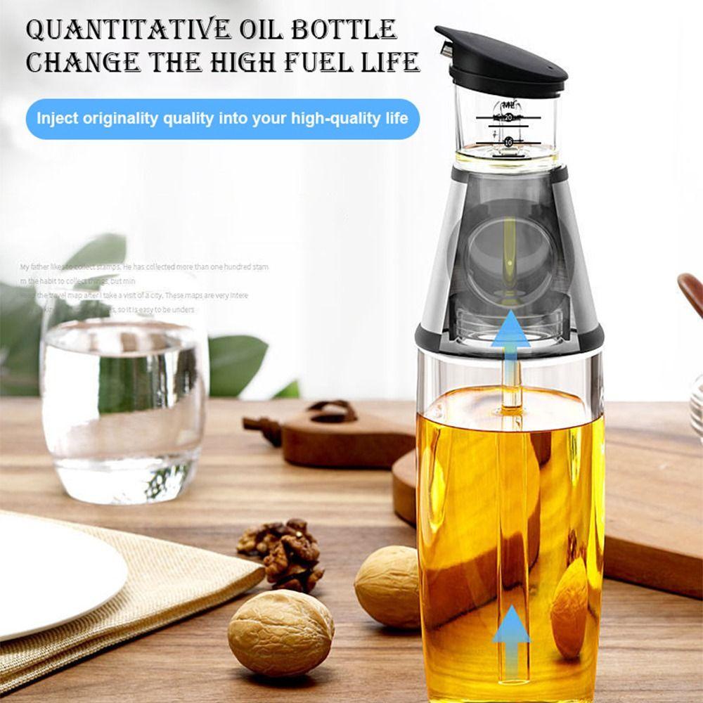 R-FLOWER Botol Dispenser Minyak Zaitun Isi Ulang Dengan Pompa Skala Ukur Baking Frying Measuring Oil Dispenser