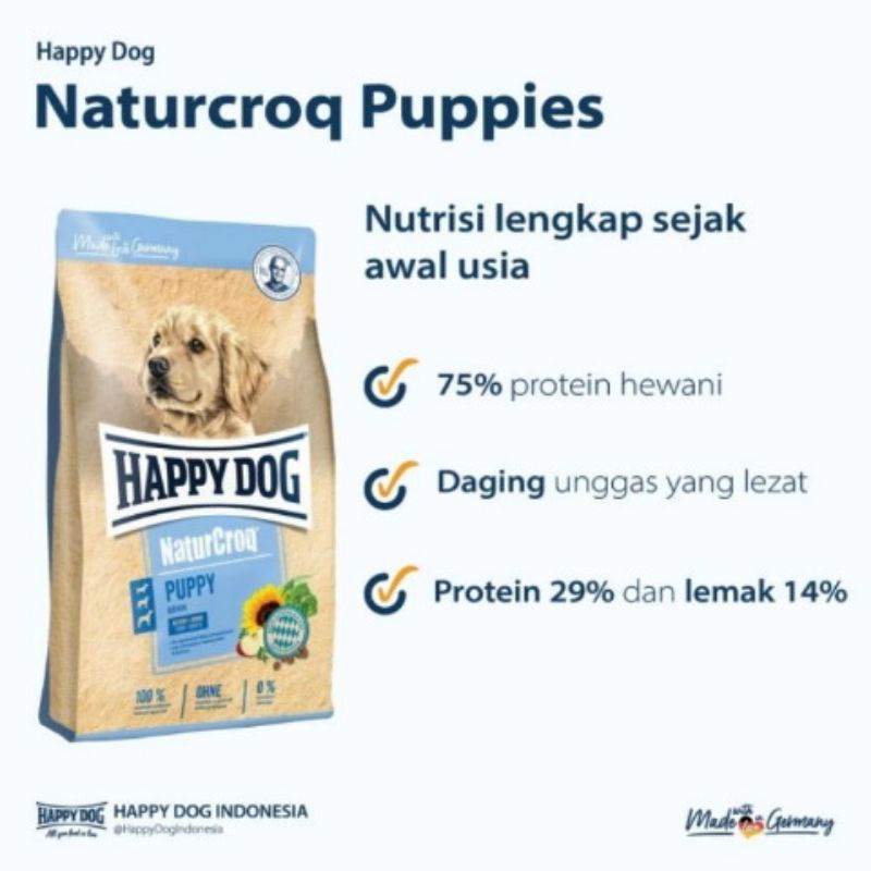 Gosend Happy Dog Makanan Anak Anjing Naturcroq Puppy 15kg