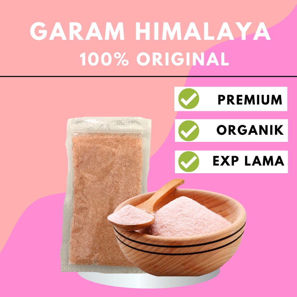 

Garam Himalaya Pink Salt 100% Organik Pink Salt Rock Salt Garam Diet Himalayan Kualitas 1 kilogram