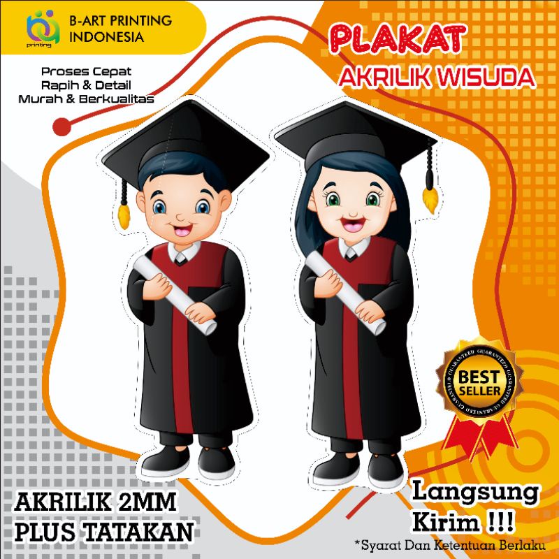 PLAKAT WISUDA TK/PAUD/SD/SMP AKRILIK 2MM SOUVENIR KENANG KENANGAN PIALA