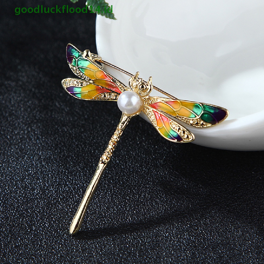 [GOOGFOUR] Vintage Lady Kristal Capung Bros Pin Hewan Menawan Perhiasan Syal Hadiah [TOP]