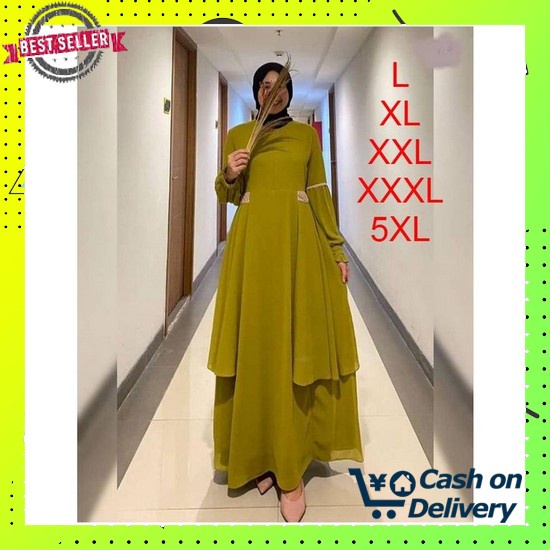 Baju Gamis Wanita Abaya Murah Dress Cantik Midi Dress Long Dress Muslim Syari Import Brukat Terbaru 