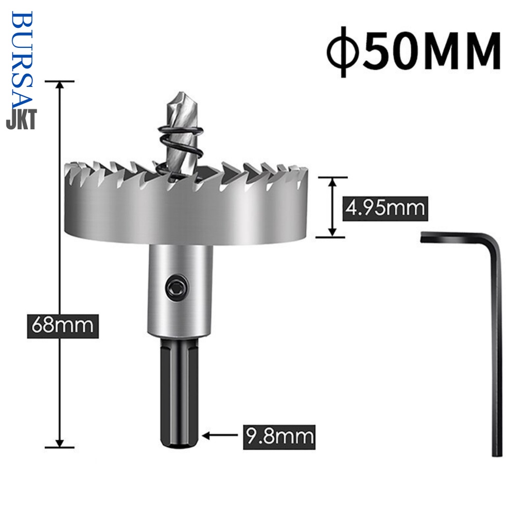 MATA BOR HOLE SAW STAINLESS STEEL PELUBANG BESI PLATE METAL DRILLING LOGAM 50 MM