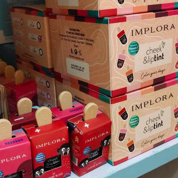 liptint implora 1 box cheek & liptint bentuk eskrim lusinan isi 12 pcs