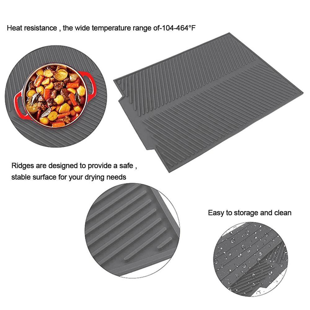 Preva Sink Dish Draining Mat Silicone Panci Piring Non-slip Anti-Melepuh Coaster