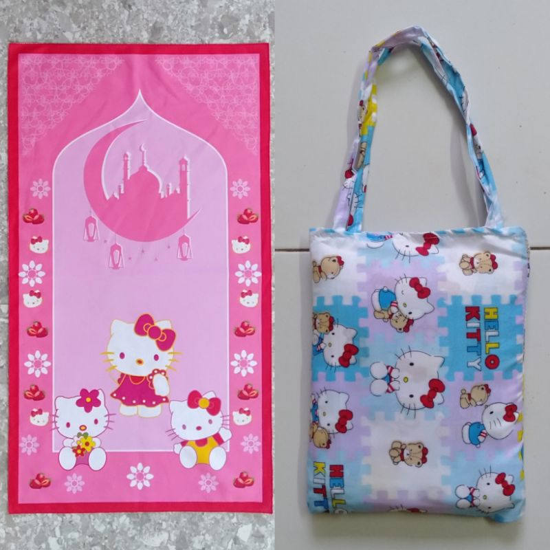 (COD) STELAN MUKENA JUNIOR + SAJADAH USIA 6-8 TH (PILIH MOTIF)