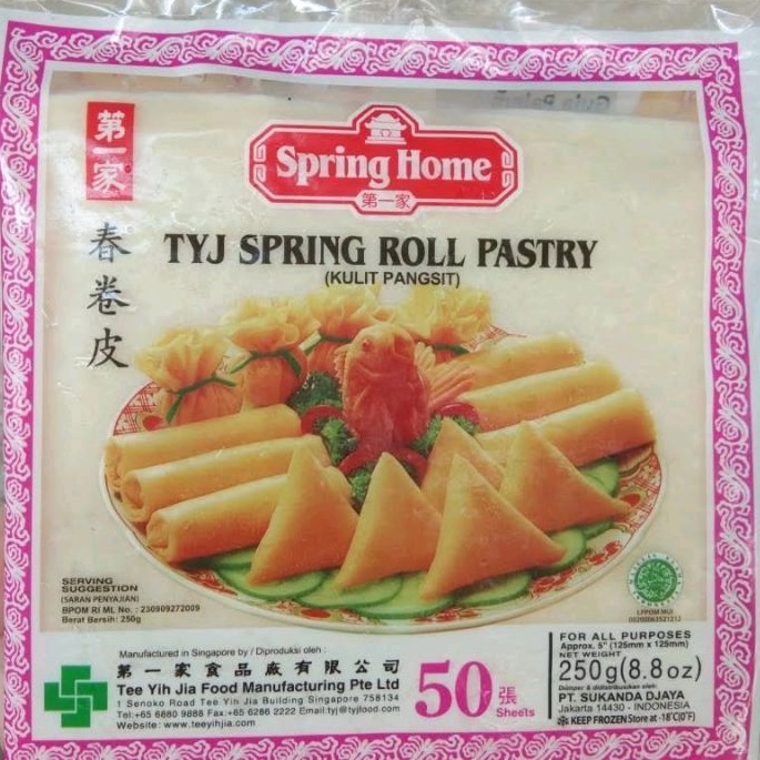 

Spring home 50 Sheets 12,5cm 250gr - TYJ Spring Roll Pastry Kulit Pangsit Lumpia