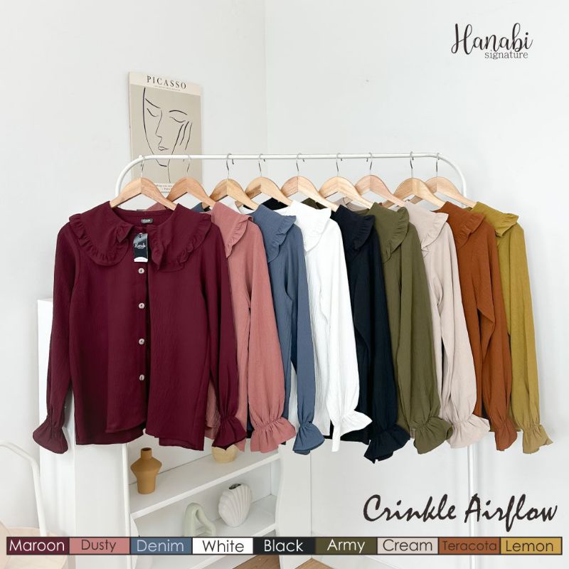 Blouse Crinkle / korean blouse / blouse collar / blouse busui / collar blouse crinkle