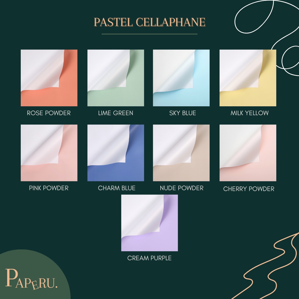 

[PAPERU] Pastel Cellophane Wrapping Paper Kertas Buket Warna Pastel Lucu