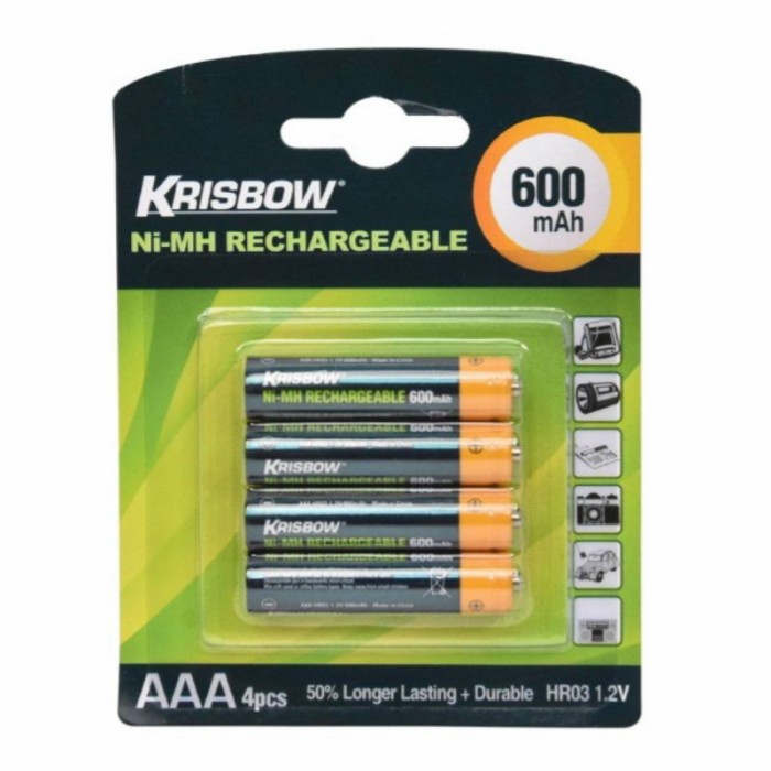 BATERAI AAA RECHARGEABLE KRISBOW / BATRE CAS A3 / BATTERY CHARGER