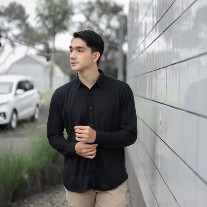 Kemeja Polos Pria Casual Lengan Panjang Lacoste Pique Higt Quality / Kemeja Kantor Anti Kusut Paling Trend 2023