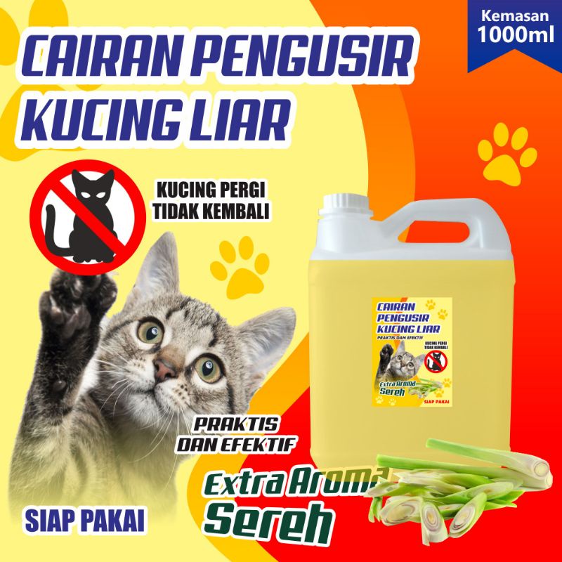 Cairan Pengusir Kucing Liar EXTRA AROMA SEREH Kemasan jurigen 1 liter