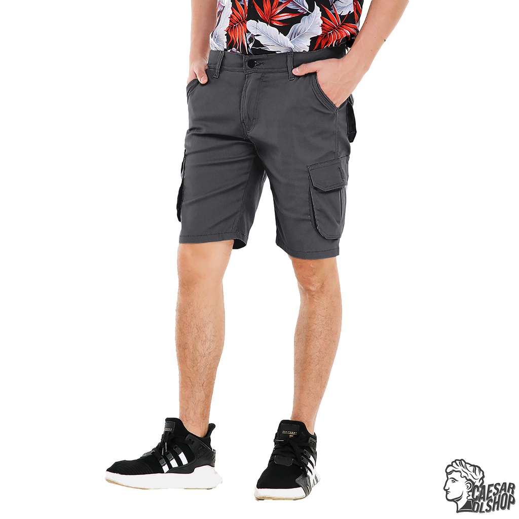 Caesar Olshop - Celana Cargo Pendek - Cosenza - Abu Tua