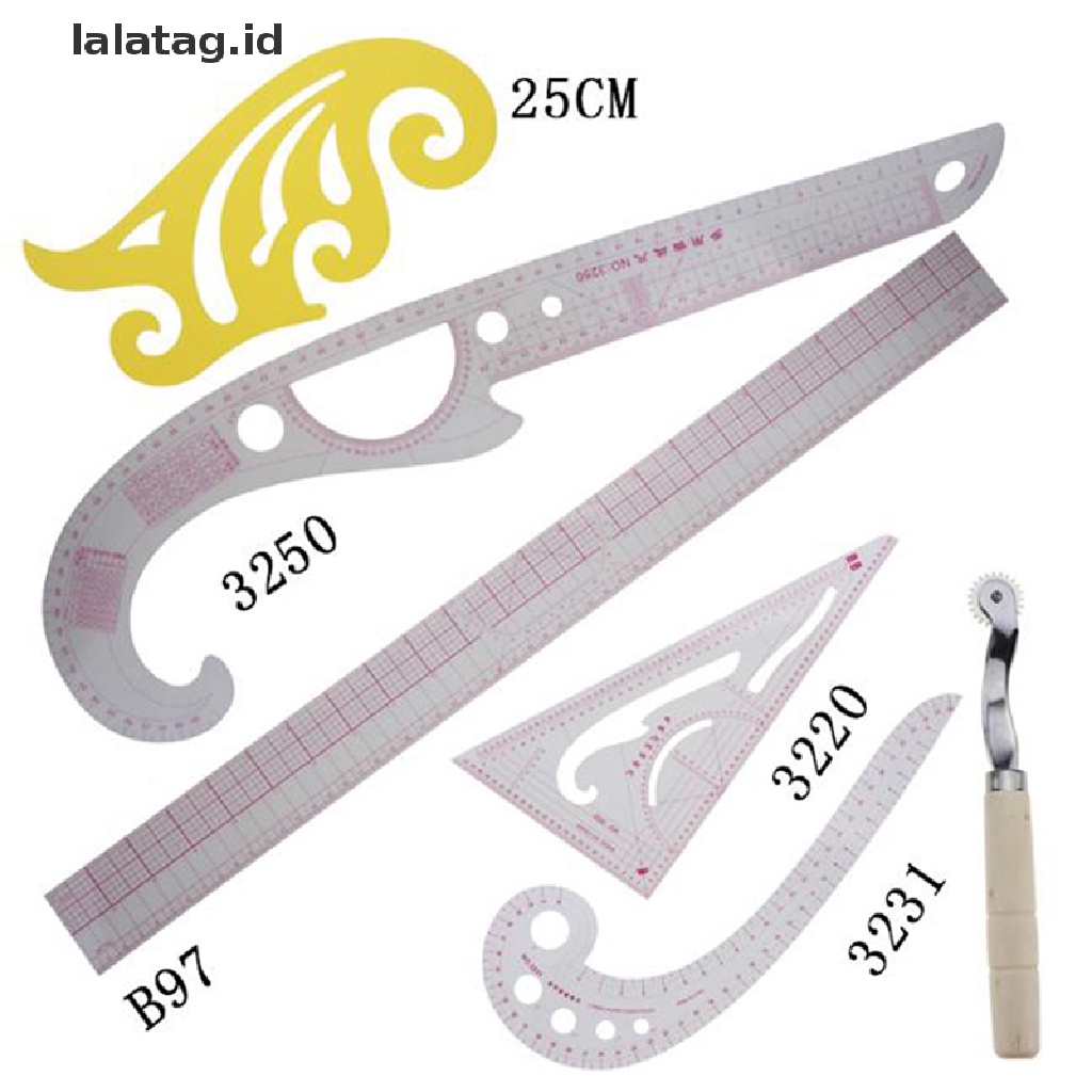 [lalatag] Curve Sewing Set Penggaris Jahit Cutg Ruler Sample Baju Metric Yard [ID]