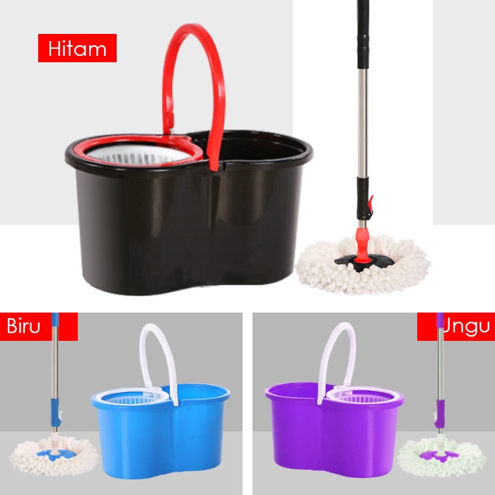 Alat Pel Lantai Spin Super Magic Mop Praktis Ember Bilas Bahan PP Plastik &amp; Baja Tahan Karat Perlengkapan Rumah Tangga Import Terbaru - TB-1 - Comfort Homes