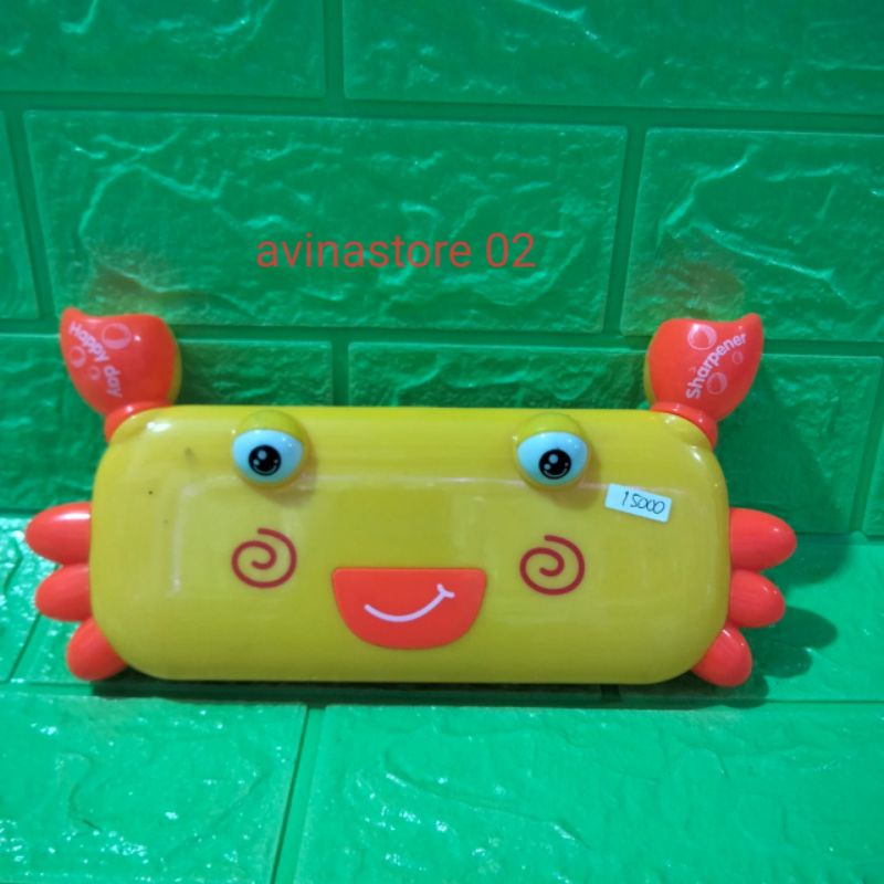 

tempat pensil anak bentuk crab kuning bagus TERMURAH