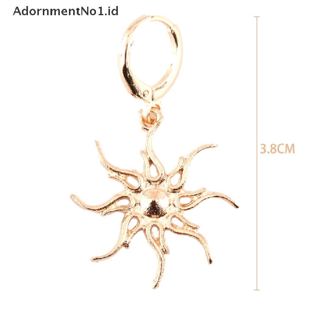 [AdornmentNo1] Sun Moon Menjuntai Earring Asimetris Anting Abstrak Untuk Wanita Fashion Perhiasan [ID]