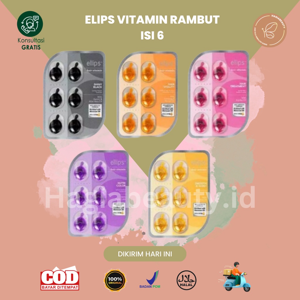 Ellips Vitamin Rambut ISI 6 KAPSUL - ELIPS ORIGINAL 100 %