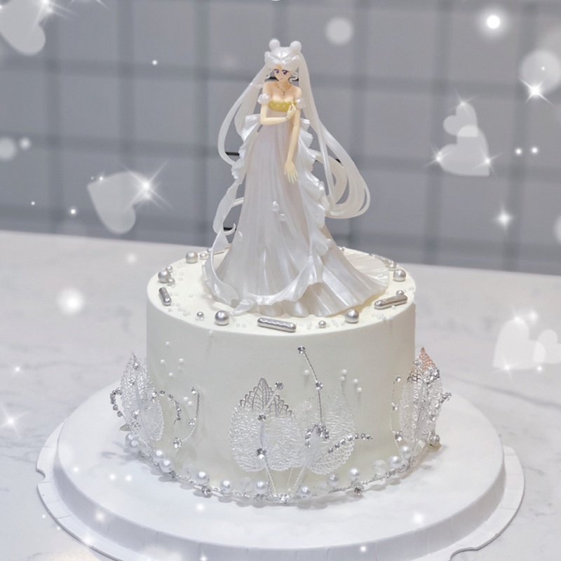 15cm Sailor Moon Tsukino Usagi Gaun Pengantin Tokoh Anime Mainan Boneka Dekorasi Kue