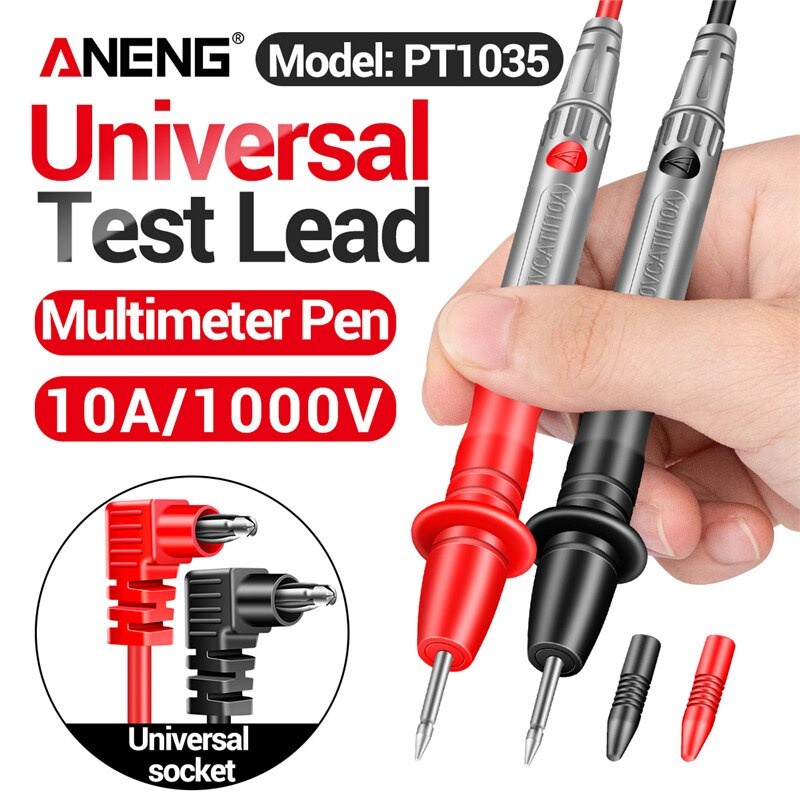 ANENG Kabel Multimeter Test Pen Test Lead Universal Socket 10A 1000V - PT1035 - Red/Black