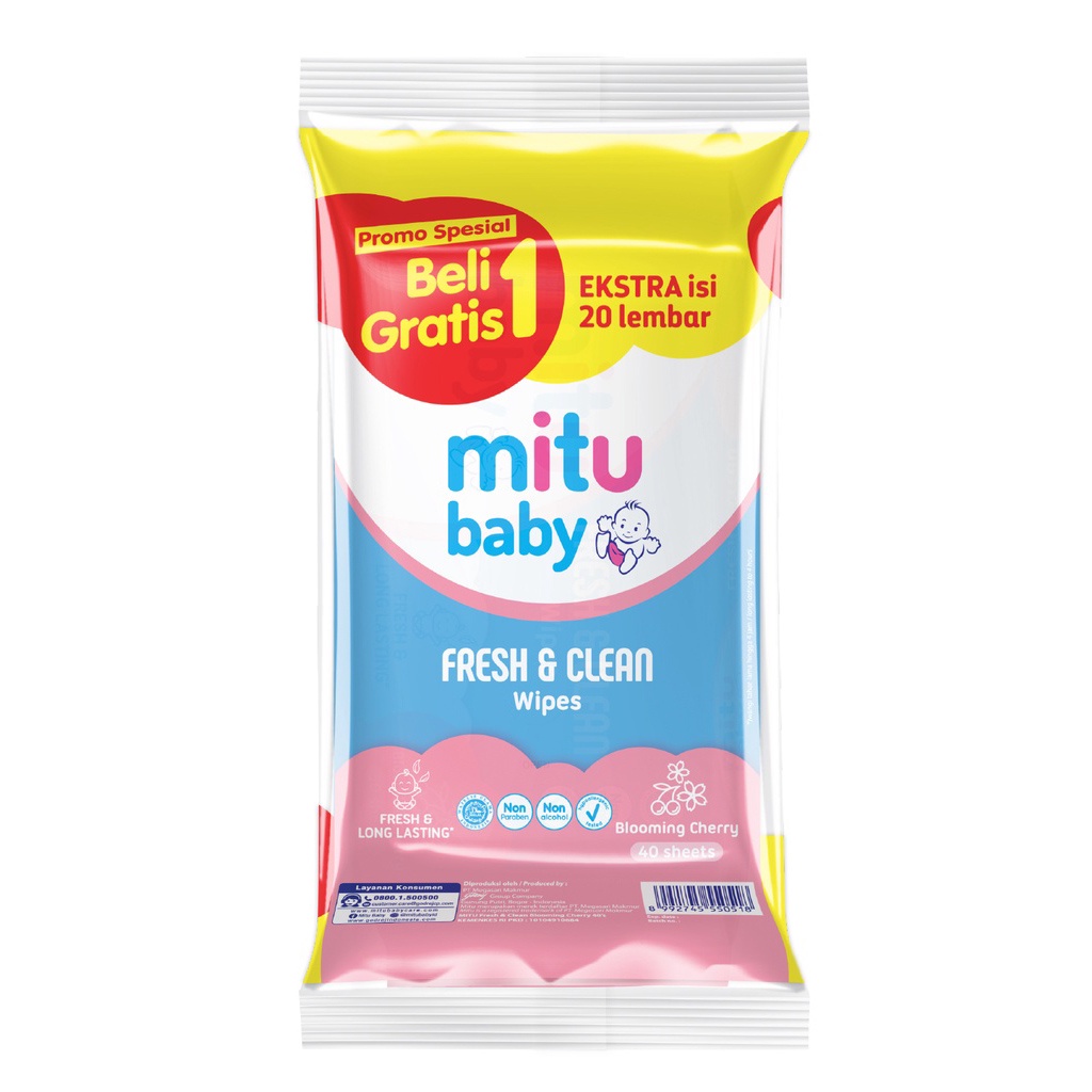 Mitu Baby Tisu Basah Ganti Popok Wipes 50'S Buy 1 Get 1